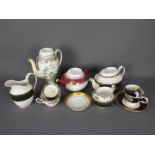 Mixed tea wares comprising Wedgwood Columbia, Wedgwood Chinese Legend, Spode Royal Windsor,