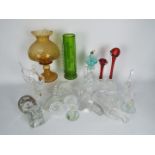 Mixed lot of glassware to include Whitefriars style vases, Mary Gregory style and similar.