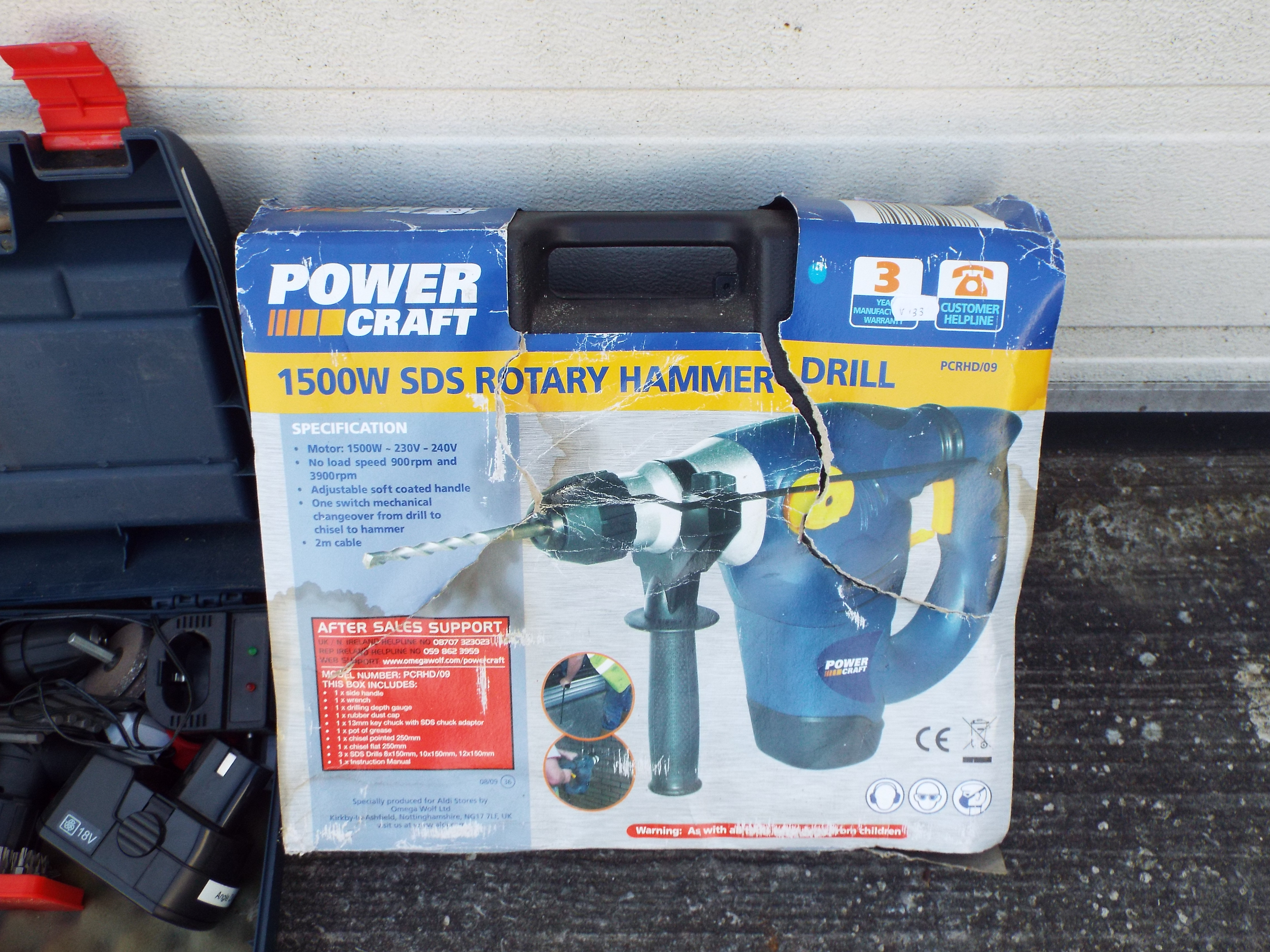A Power Craft 1500w SDS Rotary Hammer Drill with accessories, cased, - Image 3 of 3