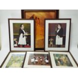 A quantity of framed, decorative prints, varying image sizes.