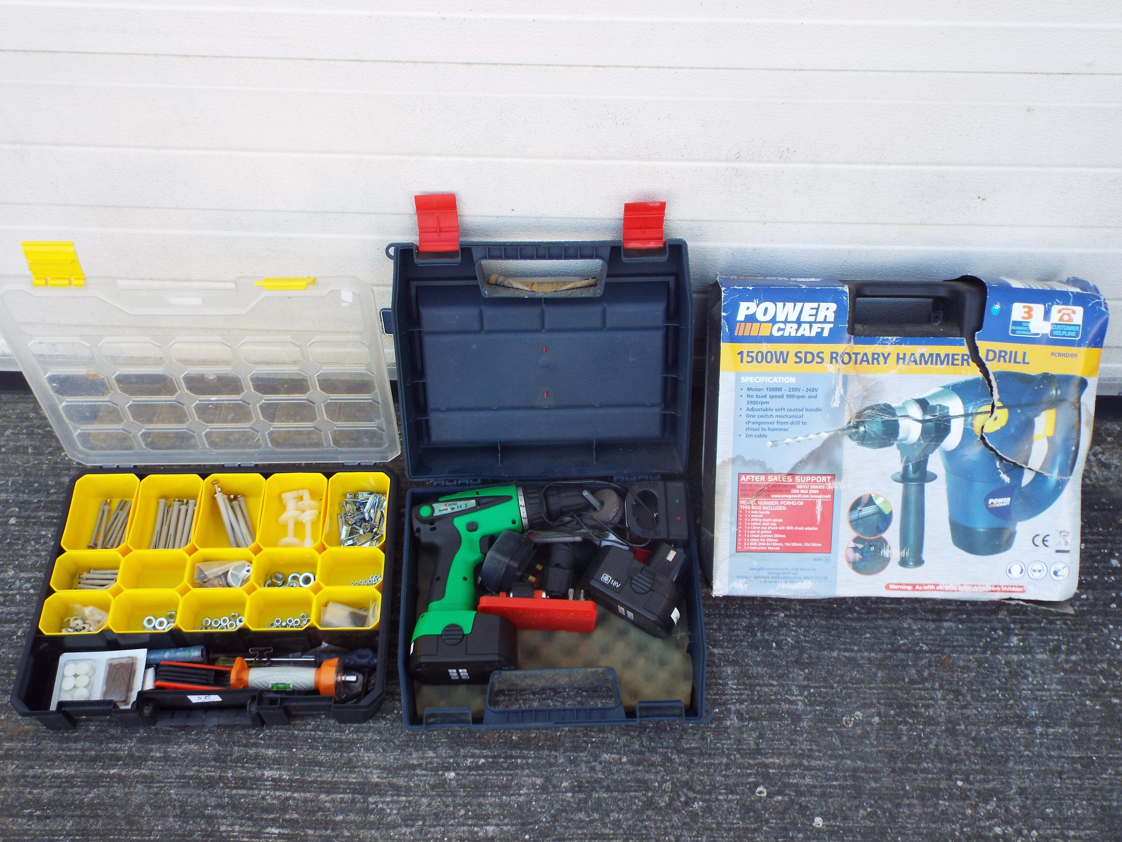 A Power Craft 1500w SDS Rotary Hammer Drill with accessories, cased,