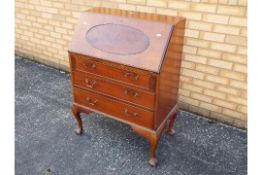 A fall front writing bureau with fitted interior, approximately 103 cm x 75 cm x 43 cm.