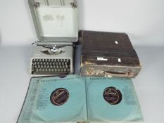 Pitmans Swiss Typewriter with Hellioue typewriting course book and a British National Opera 10"