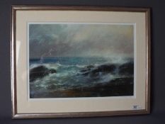 James Bartholomew RSMA - A limited edition print, seascape, titled verso Neist Point Skye,