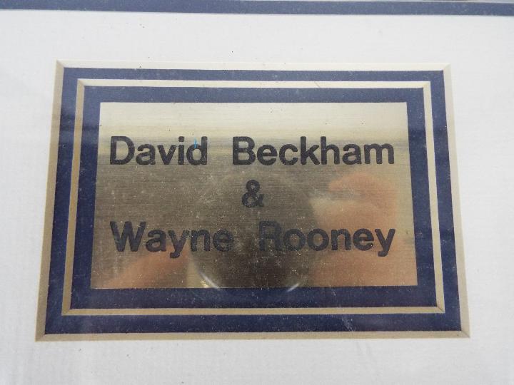 A signed photograph of Wayne Rooney and David Beckham, mounted and framed in glazed display, - Image 5 of 7