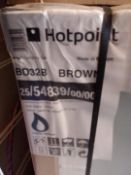 A Hotpoint cooker and hob, sealed in original packaging.