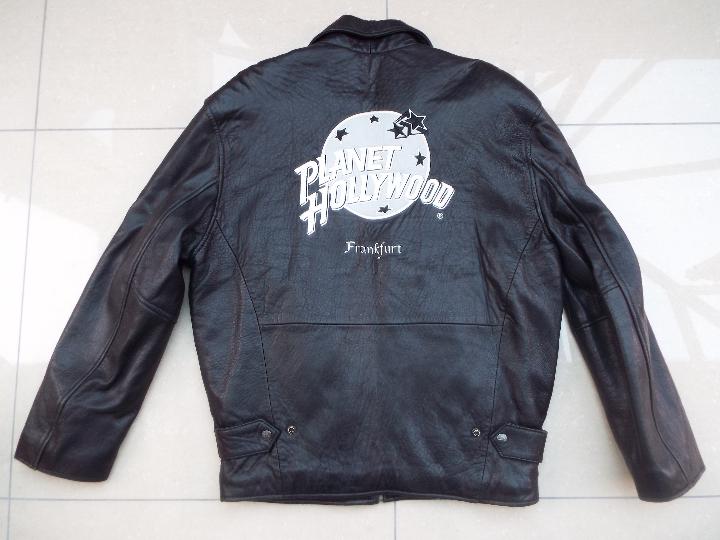 Planet Hollywood - a black soft leather jacket, Planet Hollywood, Frankfurt, zip front, size S, - Image 2 of 3