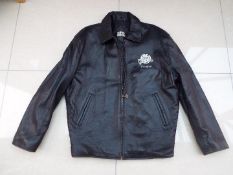 Planet Hollywood - a black soft leather jacket, Planet Hollywood, Frankfurt, zip front, size S,