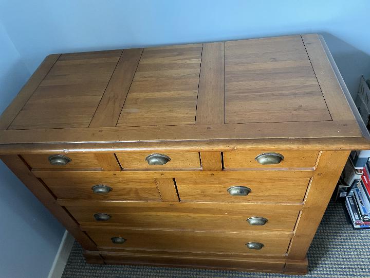 An oak chest of three over two over two - Image 2 of 2