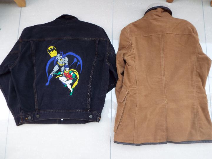 Two jackets comprising DC black denim with Batman and Robin image to the back and a ZaraMan Denim - Image 2 of 2