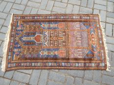 A carpet with architectural decoration,