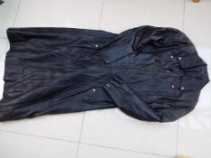 A soft leather long coat, black, unused surplus retail stock, size L,