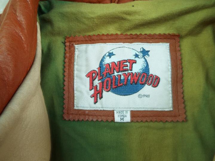 Planet Hollywood - a leather two-tone brown and beige jacket, Planet Hollywood, Washington DC, - Image 3 of 3