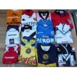 Football Jerseys - a job lot of 12 soccer shirts, all different, typically Italian, French,