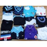 Football Jerseys - a job lot of 12 soccer shirts, all different, typically Italian, French,