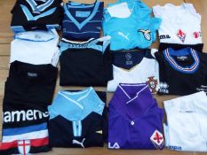 Football Jerseys - a job lot of 12 soccer shirts, all different, typically Italian, French,