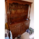 A kitchen dresser with three short drawers over two cupboards, approximately 200 cm x 15 cm x 48 cm.