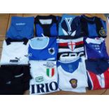 Football Jerseys - a job lot of 12 soccer shirts, all different, typically Italian, French,