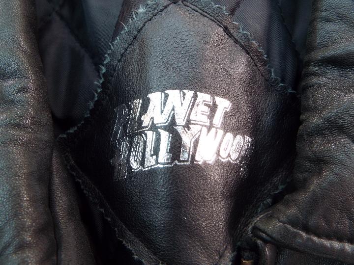 Planet Hollywood - a black soft leather jacket, Planet Hollywood, Frankfurt, zip front, size S, - Image 3 of 3