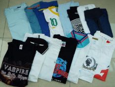 A job lot of 15 Tee Shirts, all size M, some with long sleeves, some with long sleeves,