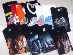 A job lot of 12 Tee Shirts, all size M, some with long sleeves, some with long sleeves,