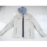 Angelo Litrico Crafted Goods - a suede leather jacket, beige, with hood, size L,