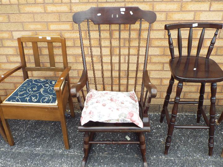 A group of chairs to include rocking chair, pair of kitchen chairs and similar. - Image 2 of 2