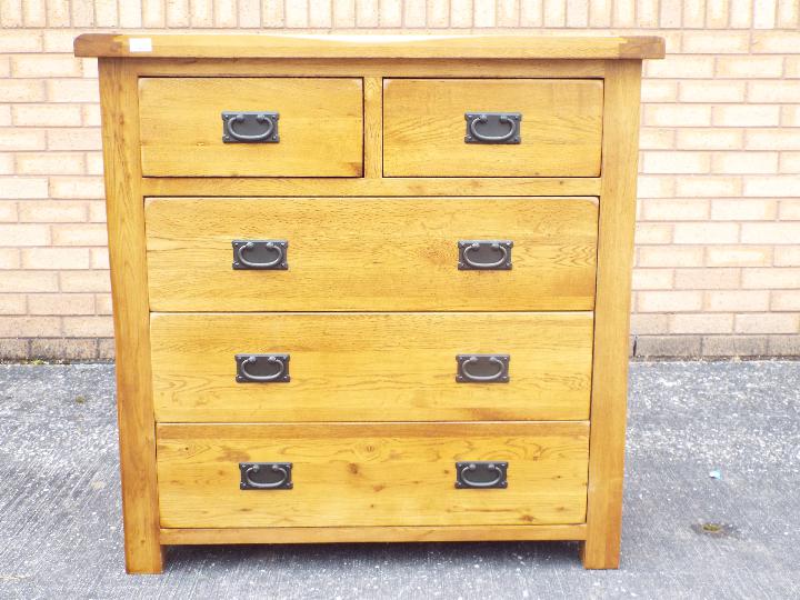 An oak chest of two over three drawers m - Image 2 of 4