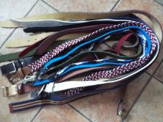 Twelve leather belts, all different, uns