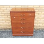 A chest of five drawers by Alstons, measuring approximately 98 cm x 76 cm x 41 cm.