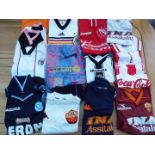 Football Jerseys - a job lot of 12 soccer shirts, all different, typically Italian, French,