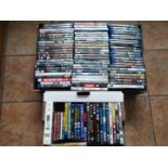 A job lot of approximately 100 BluRays and dvds to include many horror and other thriller films