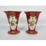 A pair of Noritake vases of tapering octagonal section,