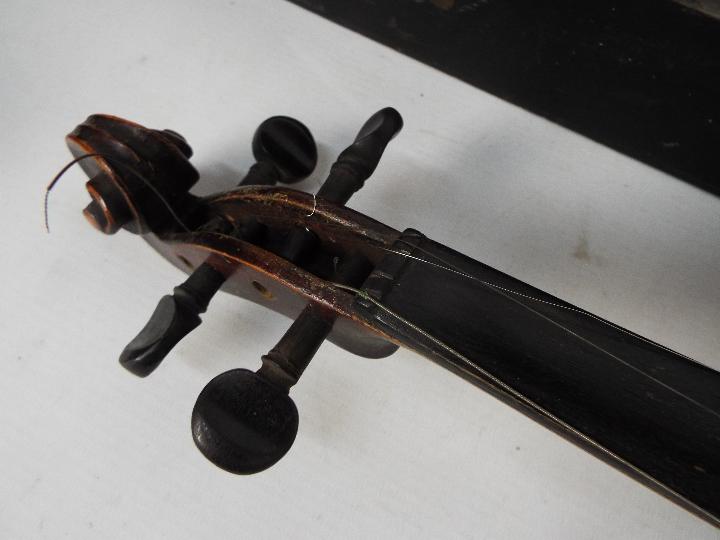 A vintage violin, no label to the interior, approximately 59 cm (l), - Image 3 of 9