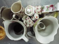Mixed ceramics to include jugs, vases, plates and similar.