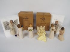 A collection of Willow Tree figurines, part boxed.