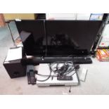 A 40" Sony LCD television, model KDL-40R453C, DVD player and speaker system.