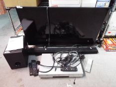 A 40" Sony LCD television, model KDL-40R453C, DVD player and speaker system.