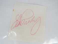 Elvis Presley (1935-1977) - Autograph on paper in pink ink, Elvis Presley.