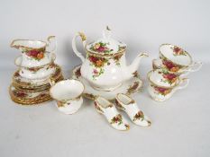 Royal Albert - Old Country Roses tea set comprising teapot, four trios, sugar bowl,