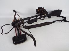 An Anglo Arms Jaguar 175lb Deluxe Recurve Crossbow with 3 bolts in attached quiver and red dot