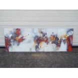 A large abstract print after Veronique Ball, approximately 52 cm x 150 cm.