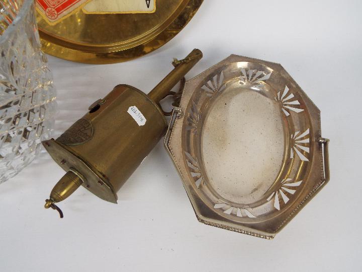 Lot to include a large glass bowl, antique brass meat turner by G D Whereat, Bristol, - Image 2 of 3