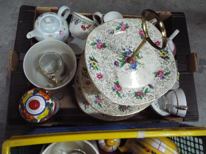 A lot of mixed ceramics with a small quantity of flatware, two boxes. - Image 3 of 3