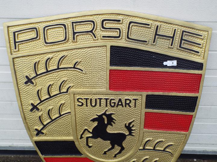 A large cast aluminium Porsche sign, approximately 96 cm x 72 cm. - Image 3 of 4
