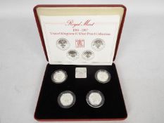 A Royal Mint 1984 - 1987 United Kingdom £1 Silver Proof Collection.
