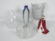 Lot to include a Murano glass penguin vase, cut glass bowl and similar,