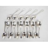 Seventeen silver coffee spoons, all Birmingham assay, various date marks,