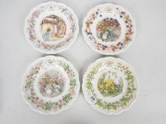 Royal Doulton - Four Brambly Hedge seasons plates, Spring, Summer, Autumn and Winter,