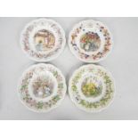 Royal Doulton - Four Brambly Hedge seasons plates, Spring, Summer, Autumn and Winter,